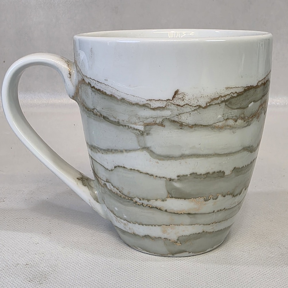 Thundersnow‎ Coffee Co Mug Cup Ceramic Glossy Gold Marble Granite Finish